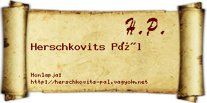 Herschkovits Pál névjegykártya