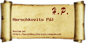 Herschkovits Pál névjegykártya